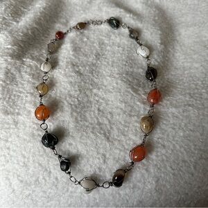 Vintage gemstone boho caged necklace